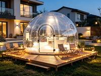 Chambre mobile ciel étoilé, dôme transparent en PC, maison modulaire préfabriquée, cabane d'hôtel pour glamping en plein air