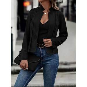 Cárdigan Abierto de Ante Sintético Personalizado para Mujer, Manga Larga, Estilo Casual Vintage - Product Image 3