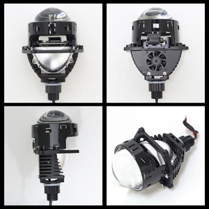 Phare de projecteur Bi <span class=keywords><strong>LED</strong></span> à double lentille laser T1W 55W 6500K Garantie Lentille 3 pouces Ampoule <span class=keywords><strong>LED</strong></span> H7 9-16V - Product Image 6