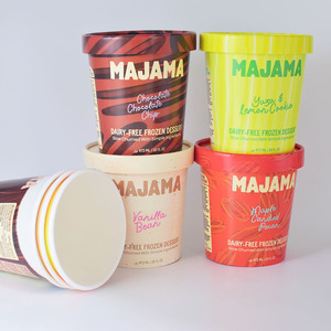 Biodegradable Compostable Paper Bowl for Ice Cream - 4oz Waterproof for Sorbet Disposable Food Grade Paper Cup Ice Cream Cup