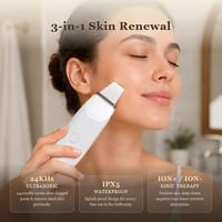 BC Private Label 24KHz Ultrasonic Face Exfoliator IPX5 Tahan Air Saat Mandi Ion Positif Pembersih Mendalam Infus Ion Negatif Untuk Perjalanan