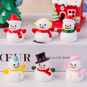 Muñeco de nieve de resina en miniatura de Navidad de invierno con sombrero, bufanda, guantes, juguete, Mini artesanías de resina, muñeco de nieve, accesorios de Decoración de mesa de jardín - Product Image 4