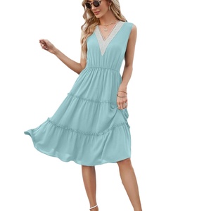 Vestido de Playa JAC22 HL121 <span class=keywords><strong>para</strong></span> Mujer, Estilo Casual con Cuello en V, Encaje, Cómodo, Fresco y Sexy - Product Image 3