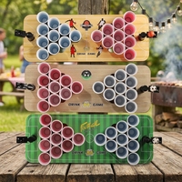 Jeu de table Beer Pong en bois 3 en 1 avec 25 gobelets pour les soirées adultes, parfait pour les soirées en famille