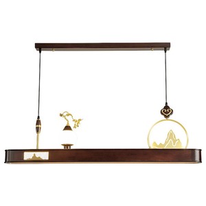 New Chinese Style Pendant <b>Light</b> Wooden Long Shape Led Chandelier For Restaurant Bar Study Tea Room - Product Image 4