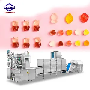 Kualitas tinggi peralatan permen otomatis Gelatin Fudge lembut beruang jeli mesin permen lini produksi permen Gummy membuat permen mesin