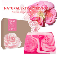 Jabón Artesanal en Barra con Extracto de Rosa, Manteca de Karité y Aceite de Coco, Suave, Iluminador, para Piel Sensible, Etiqueta OEM, Venta al Por Mayor