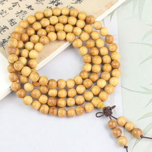 Sandalwood Prayer Beads 8mm 108 Pieces Round <b>Bracelet</b> Unisex Religious Jewelry Traditional Chinese Style - Product Image 3