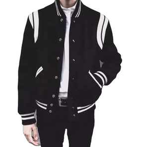 Service OEM – Blouson universitaire unisexe en laine pour homme, écologique, coupe-vent, séchage rapide, confortable, col montant, dos personnalisable pour l'hiver - Product Image 1