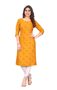 Kurtis à manches rondes en crêpe naturel pour femmes Vêtements ethniques élégants en soie pour les fêtes décontractées Occasions festives Styles indiens pakistanais - Product Image 2
