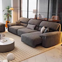 Canapé sectionnel inclinable électrique en tissu velours au design moderne pour villa et parc, 3 places, taille personnalisable