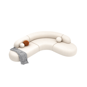 Ensemble de canapés d'angle de style crème de designer simple pour petit appartement, réception à domicile, salon de beauté, bureau de vente-pour les aires de repos - Product Image 4