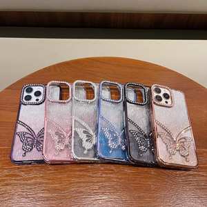 Custodia trasparente per telefono con farfalla di vendita calda per <span class=keywords><strong>iPhone</strong></span> 16 Pro Max 15Plus <span class=keywords><strong>11</strong></span> 12 13 <span class=keywords><strong>Cover</strong></span> protettiva placcatura a colori - Product Image 6