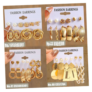 Juego de Aretes de Resina con Forma de Mariposa y Perlas <span class=keywords><strong>para</strong></span> Niñas, Aretes Colgantes de Acrílico con Patrón Geométrico de Leopardo y Circonita, Regalo de Joyería - Product Image 1