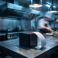 Imprimante thermique POS murale facile à utiliser avec fonction d'alarme automatique 80 mm USB+BT sans fil 2030 DPI en stock pour la cuisine et la vente au détail