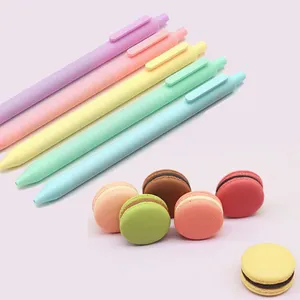 NPPL-008XL ที่มีคุณภาพสูงพลาสติกที่มีสีสันคลิกปากกาเจลที่มีโลโก้ที่กำหนดเองขายส่ง Macaron บอลปากกา