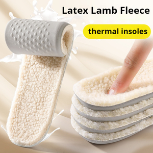 Semelles intérieures unisexes en laine d'agneau en latex, chaudes pour l'hiver, épaisses, douces et confortables, absorbant les chocs, pour bottes et chaussures, 1 paire - Product Image 1