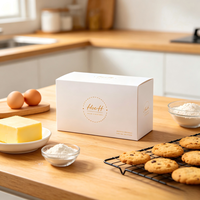 Boîte d'emballage de luxe personnalisée pour biscuits, en papier recyclable, avec fenêtre, pour boulangerie, biscuits au beurre et emballage de snacks