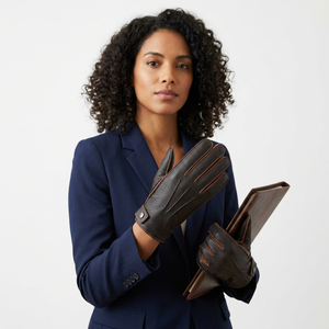Gants en cuir tactiles longs jusqu'au poignet, non doublés, respirants, thermiques, style uni, décontractés, pour usage quotidien, vente en gros, gants de luxe pour hommes - Product Image 1
