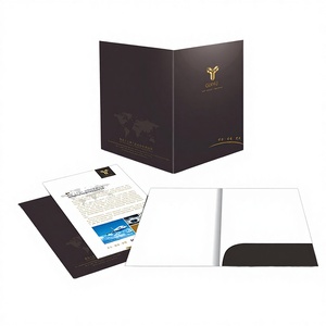 Custom Offset Printed Embossed <b>Art</b> Paper Greeting Card with Pocket for Office Presentations - Product Image 5