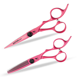 Tijeras de Peluquería Profesionales de 6.0 Pulgadas, Color Rojo Rosa, Acero JP440C, Diseño Moderno, Alta Calidad, HS-970 - Product Image 1