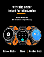 Montre connectée de sport d'extérieur YK15, nouvelle collection, avec GPS, boussole, moniteur de fréquence cardiaque, lampe de poche, notifications d'appels et de messages, suivi du sommeil - Vente chaude directe usine