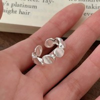 Bague de fiançailles YB style coréen en argent sterling 925 pour femme, minimaliste, luxe discret, bande ouverte concave, bijoux fins pour soirée