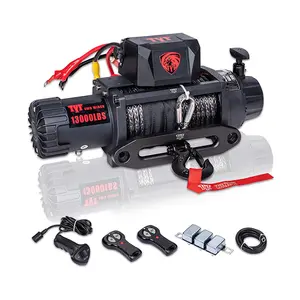 12v winch com 2 enrolador elétrico sem fio, enrolador elétrico da série remota e portátil, capacidade avançada da carga com preto