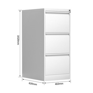 Armadietto Verticale Moderno a 3 Cassetti con Serratura, Organizzatore in Metallo per Documenti Legali, per Appartamenti e Uffici - Product Image 2