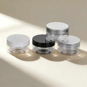 Tarro de plástico PET de 50ml, 60ml, 100ml, 120ml, 150ml con tapa de rosca de aluminio para cremas cosméticas, lociones, exfoliantes, barro, arcilla y slime. - Product Image 4