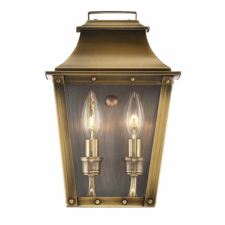 HMS Coventry 2-Light Aged Brass LED Wall Light Luxury Modern Contemporary Style with Warm White CCT Crystal Body for Indoor Use