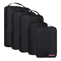 Logo personnalisé Ensemble de 5 sacs organisateurs de voyage extensibles Cubes d'emballage de compression pour valise de voyage