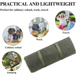 Portable ciré toile Chef couverts couteau rouleau sac outils de cuisson mallette de rangement pour la maison cuisine voyage Camping - Product Image 5