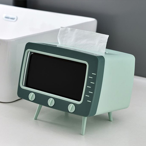 Tissue Box Tv Multifunctional Tissue Box Creative Desktop Tv Drawer Box With Mobile Phone Holder Storage Box