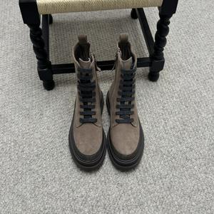 Bottes de combat à lacets en cuir véritable pour femmes Style Martin classique pour vêtements de plein air et décontractés - Product Image 4