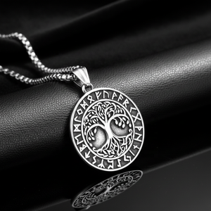 Collares con Colgantes de Joyería de Acero Inoxidable Personalizados Yunnique, Árbol de la Vida Yggdrasil, Runas Vikingas, Mitología Nórdica, Estilo Vintage para Hombre - Product Image 1