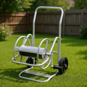 Carro de aluminio con ruedas para manguera de jardín de alta resistencia de 200 pies, para plantar y regar el jardín - Product Image 2