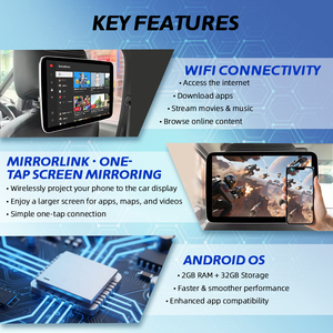 Écran tactile Android 12 pour appuie-tête de voiture, lecteur DVD, connexion USB, téléviseur pour siège arrière pour les séries 5, 7, G38, G12, G05, G06 - Product Image 4