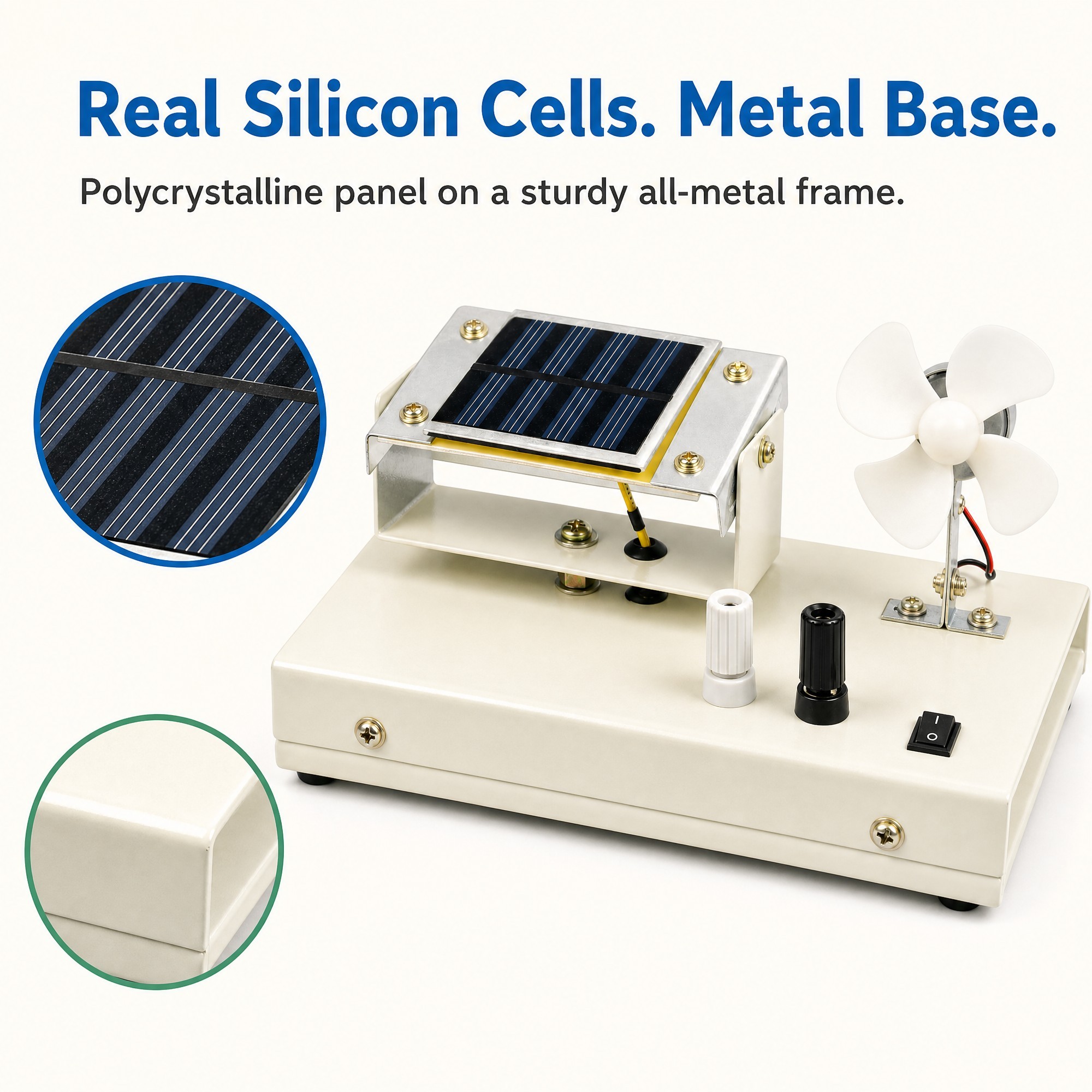 Solar Energy Demonstrator Solar Cell Kit Photovoltaic Panel Mini Motor Fan Output Terminals External Load Renewable Energy Lab · image 5