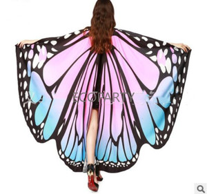 Rainbow <strong>Women</strong> Butterfly Shawl <strong>Fairy</strong> Ladies Dance Halloween <strong>Costume</strong> Accessories Adult Monarch Butterfly Cape Halloween <strong>Costume</strong> - Product Image 2