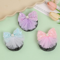 Élastique à cheveux pour enfants, motif nœud à paillettes colorées, accessoire de danse pour filles, cadeau pour bébés, vente en gros Chine