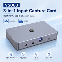 Tarjeta de Captura de Video HDMI DP USB-C 4K*60Hz, Entrada 3 en 1, PD 100W, VRR, HDR, Salida en Bucle, NV12, YUY2, IT9337, para Transmisión en Vivo