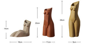 Jarrón Decorativo de Cerámica Suave con Diseño Geométrico Abstracto de Cuerpo Humano, Estilo Nórdico Simple y Creativo, para Decoración de Sala de Estar o Escritorio - Product Image 5