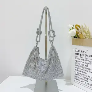 Luxury 2023 rhinestone hobo bag sparkly bling ladies should bag Diamond purses and evening handbag