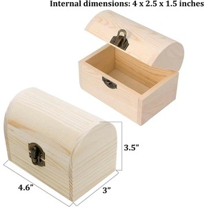 <span class=keywords><strong>Coffre</strong></span> au trésor en <span class=keywords><strong>bois</strong></span> non fini avec couvercle arrondi, boîte en <span class=keywords><strong>bois</strong></span> de pin avec couvercle à charnières, mini <span class=keywords><strong>coffre</strong></span> au trésor en <span class=keywords><strong>bois</strong></span> - Product Image 3