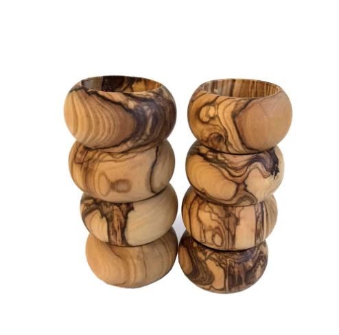 Hot Olive Wood Napkins Towels Ring Manufacturers Dining Table Decorations logo Materials Can Be Customized