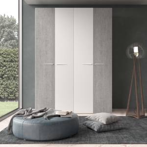 Armario Modular BASIC CM 181X58 H. 247 Ceniza Blanca y Cemento - Product Image 1