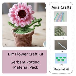Kit de planta de maceta de girasol, limpiadores de tuberías, limpiador de tuberías de colores de tallo de chenilla para proyecto de artesanía de arte DIY hecho a mano creativo - Product Image 2