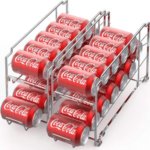 2 Pack - Stackable Front Loading Beverage Cola <strong>Can</strong> <strong>Dispenser</strong> Rack Chrome - Product Image 2
