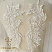 QUEENS GOWN Applique perlée à la main de luxe exquis avec paillettes accessoires colorés pour robe de mariée